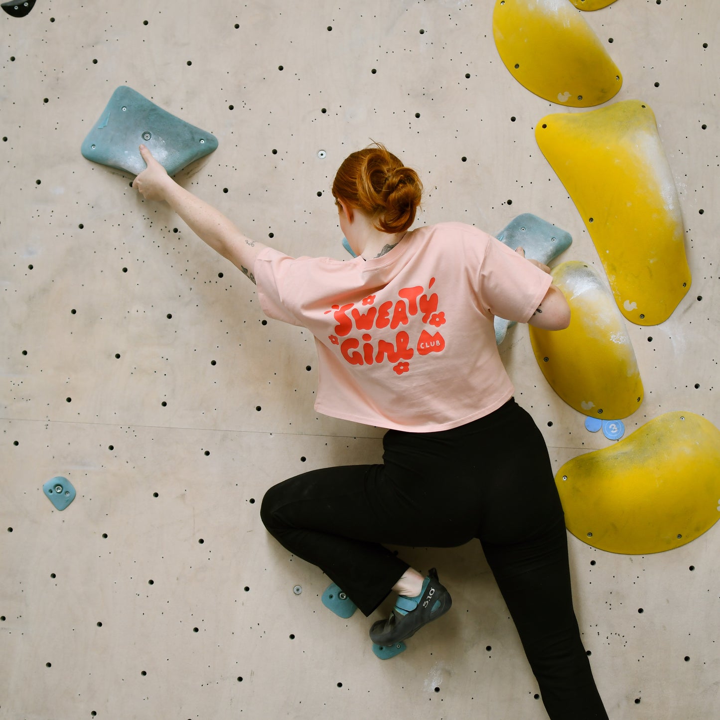 sweaty girl club climbing crop