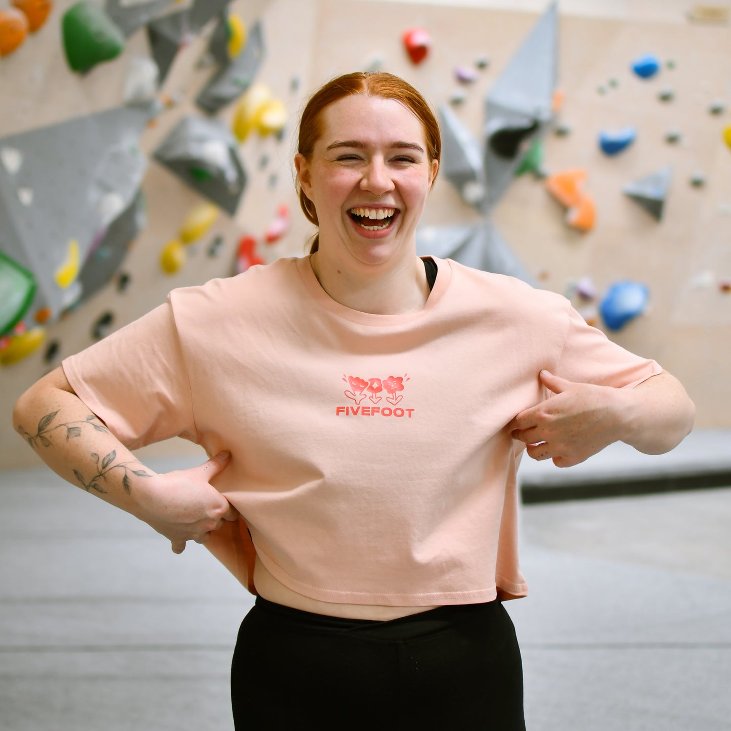 sweaty girl club climbing crop