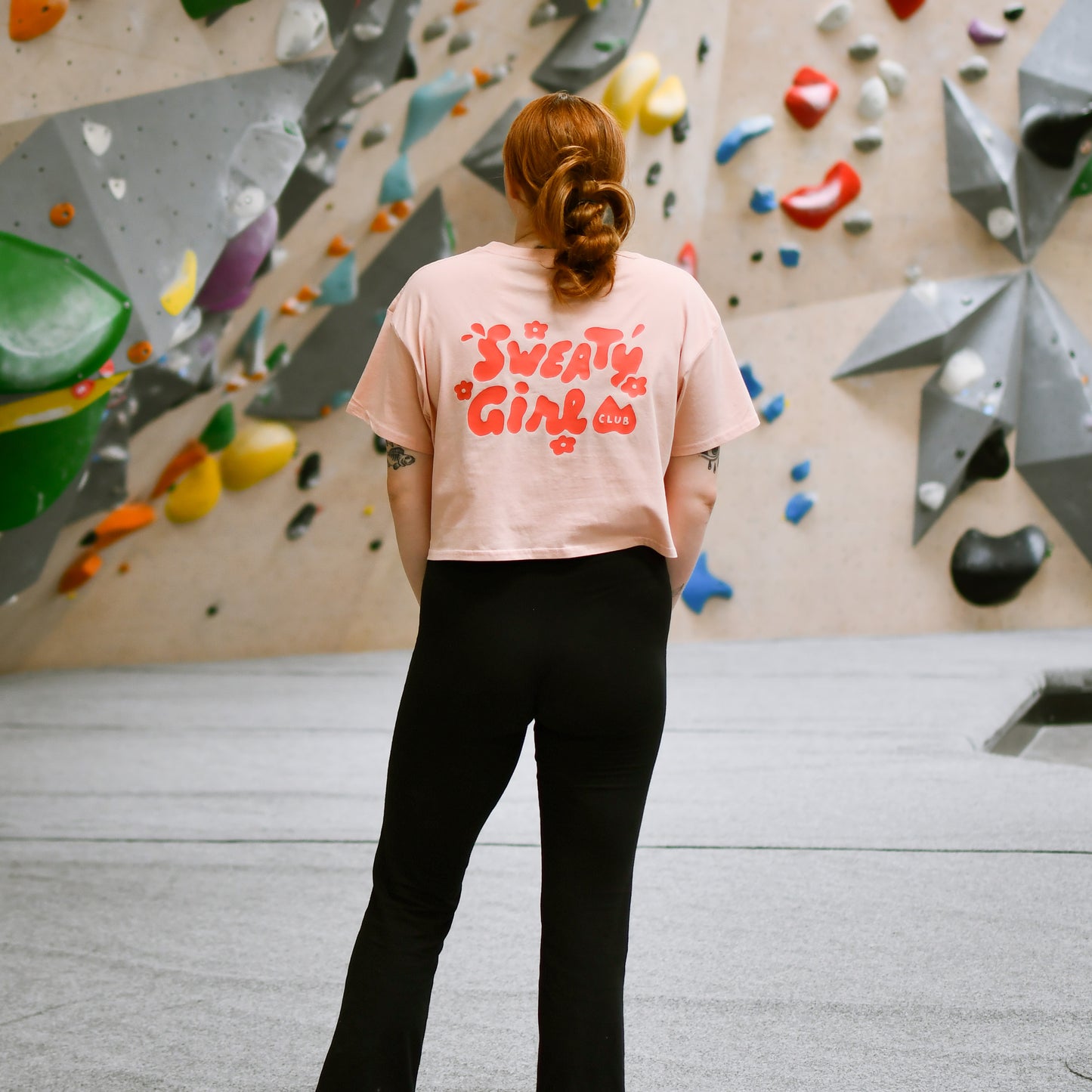 sweaty girl club climbing crop